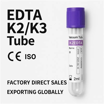 EDTA K2\/K3 vákuum vérgyűjtő cső PET vagy üveg